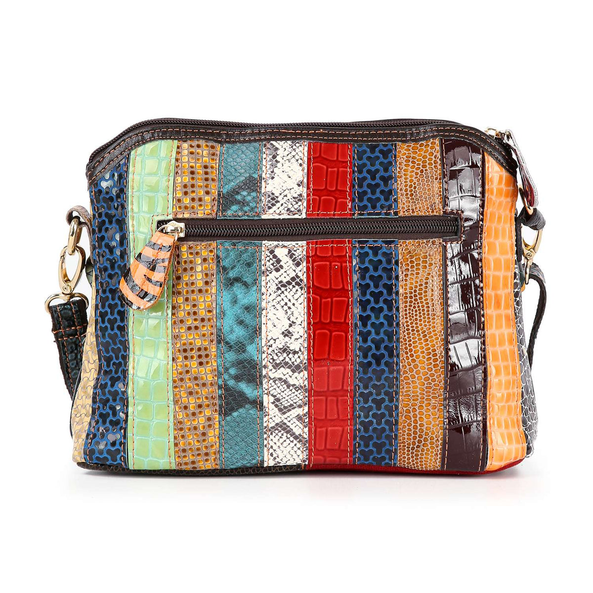 Handbag Express - Genuine Leather Colorful Petal Crossbody Sling