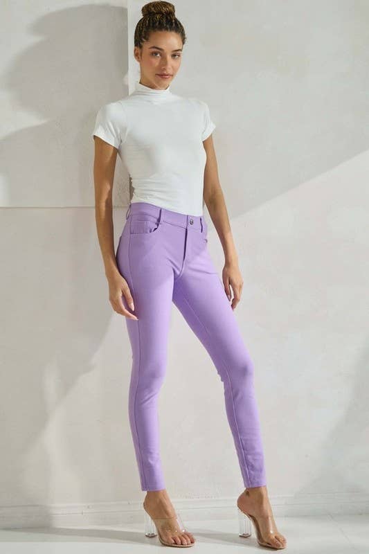 Yelete - Cotton-Blend 5-Pocket Skinny Jeggings