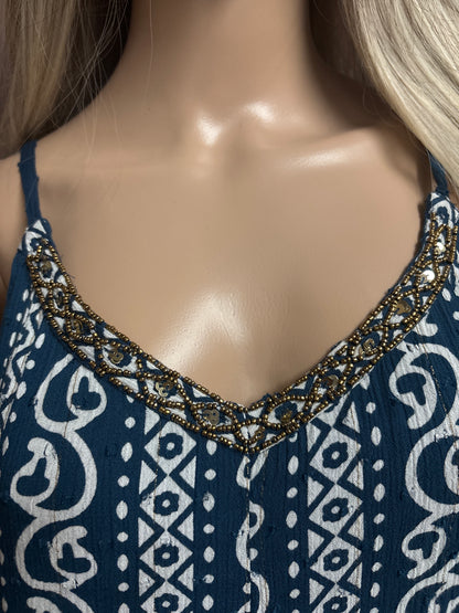 Indian Tropical Fashions- Printed Jumpsuits With Beading