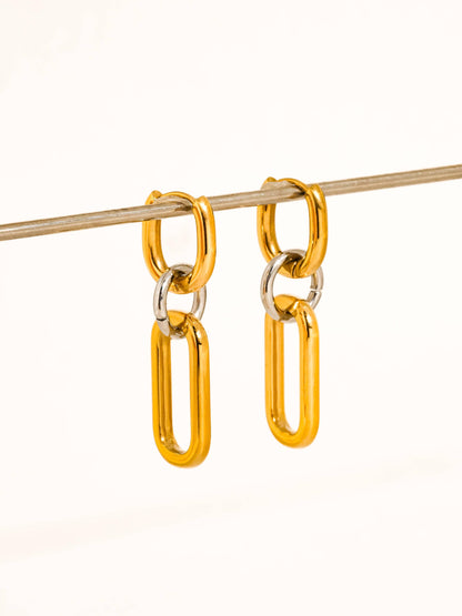 Flânerie by MAIQ - Viori 18K Gold Non-Tarnish Two Tone Link Earrings