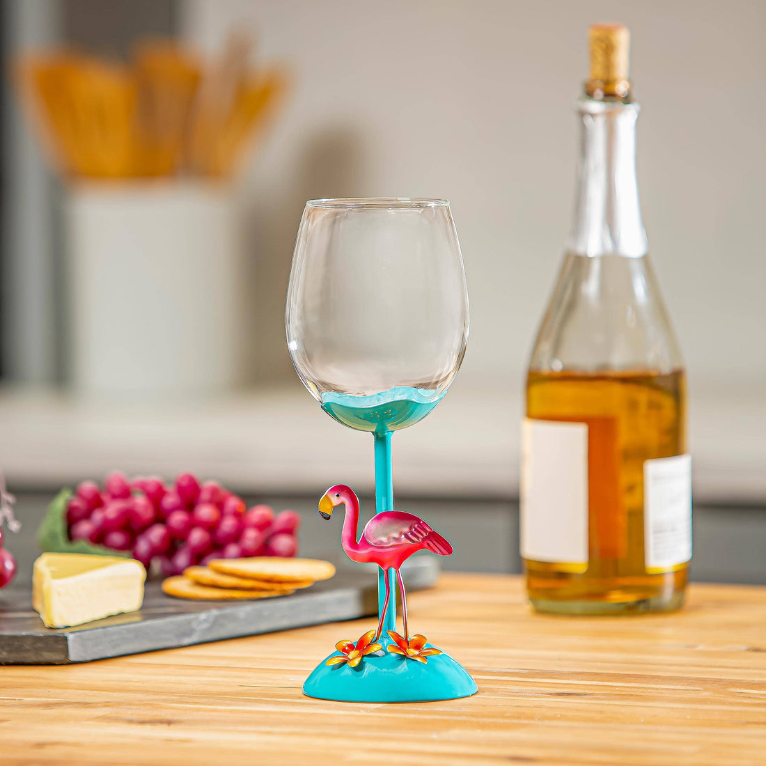 Evergreen Enterprises - Flamingo Coastal Wine Glass, 17oz, Gift Box