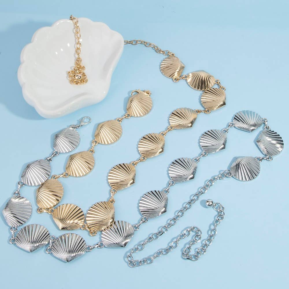 Collections by Fame Accessories - Seashell Link Chain Belt