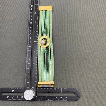 Mio Queena - Pearl Irregular Ring Multi-layer Leather Bracelet
