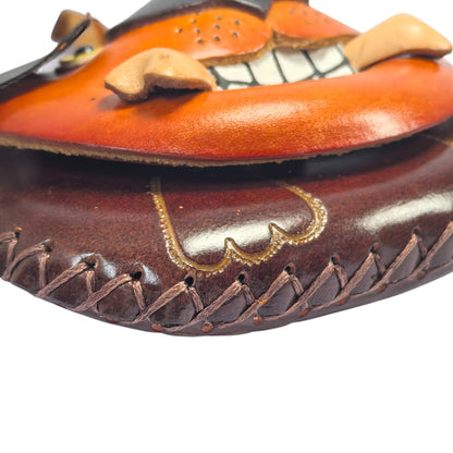Sunflower Handmade leather inc - Dog With Bone Handmade Leather Wristlet leather coin purse wallet