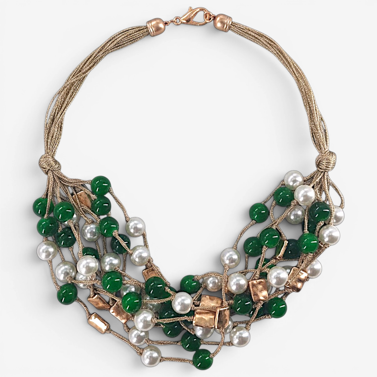 Bijoux Envie Statement Jewelry - Chunky Coastal Bead Pearl Necklace | Fall Statement Jewelry