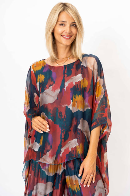 Look Mode Usa - Women Printed Silk Kaftan