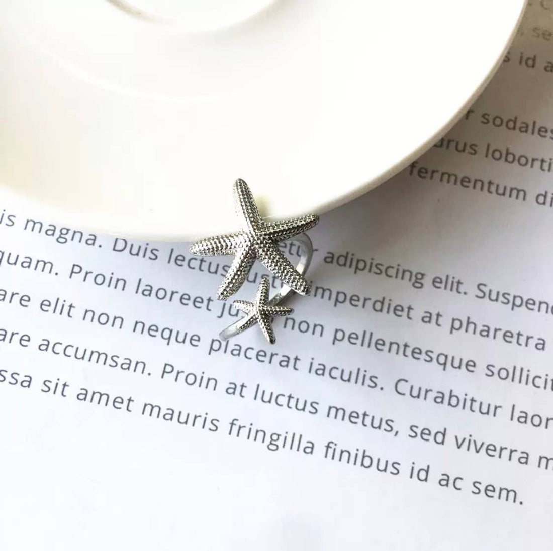COPPER ARTS INC. - RP Starfish nautical silver 925 adjustable ring