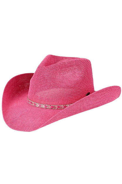 Hana - C.C Rhinestone Trim Band Cowboy Hat