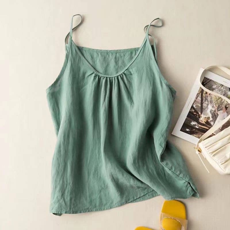 Hope &amp; Sunshine - Cotton Linen Camisole Tank Top