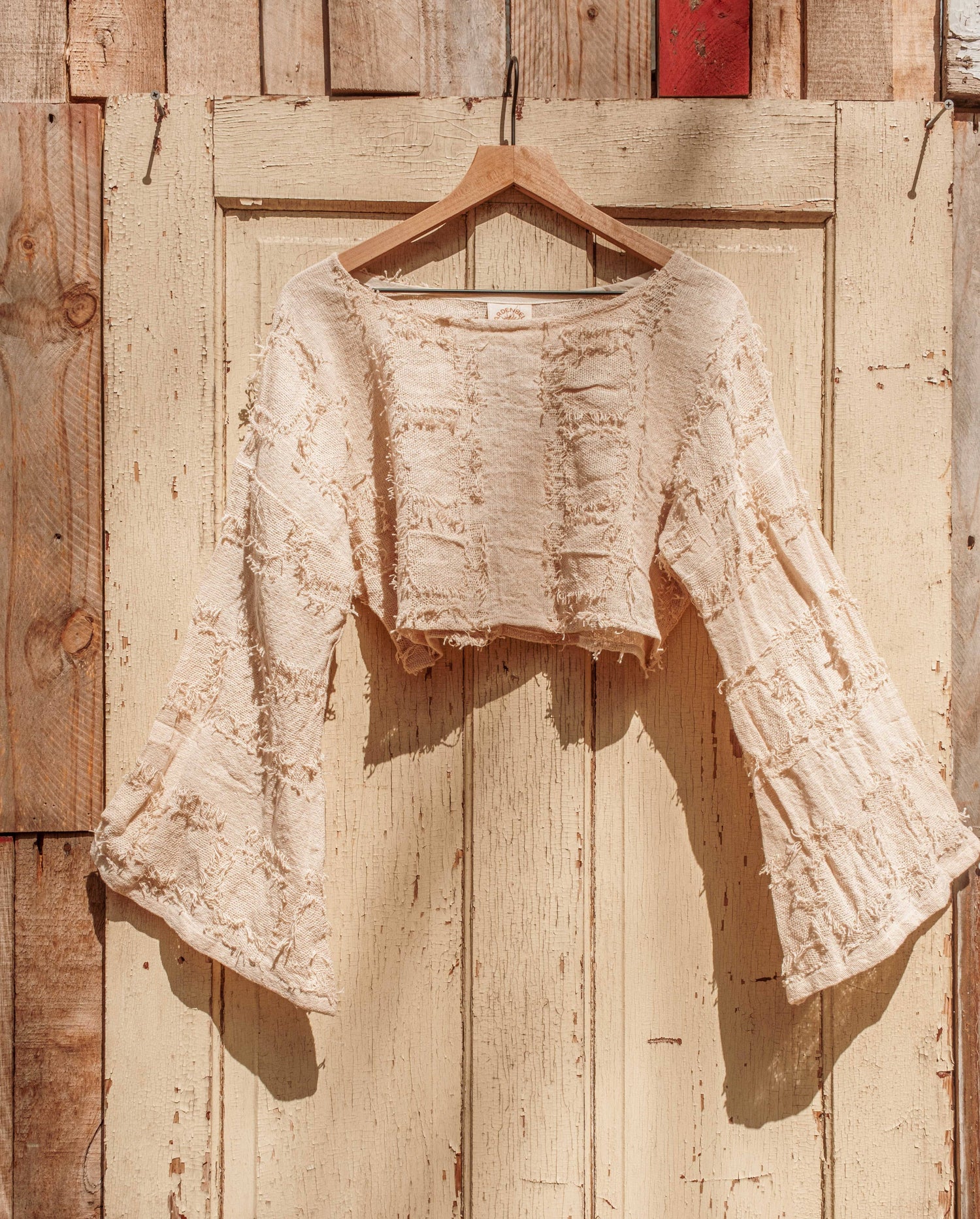 Gardenbelle Shop - Grunge Boho Style Bell Sleeve Crop Top, Mesh Summer Top