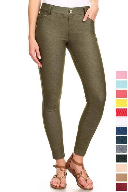 Yelete - Cotton-Blend 5-Pocket Skinny Jeggings