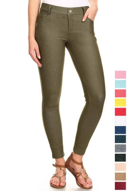 Yelete - Cotton-Blend 5-Pocket Skinny Jeggings