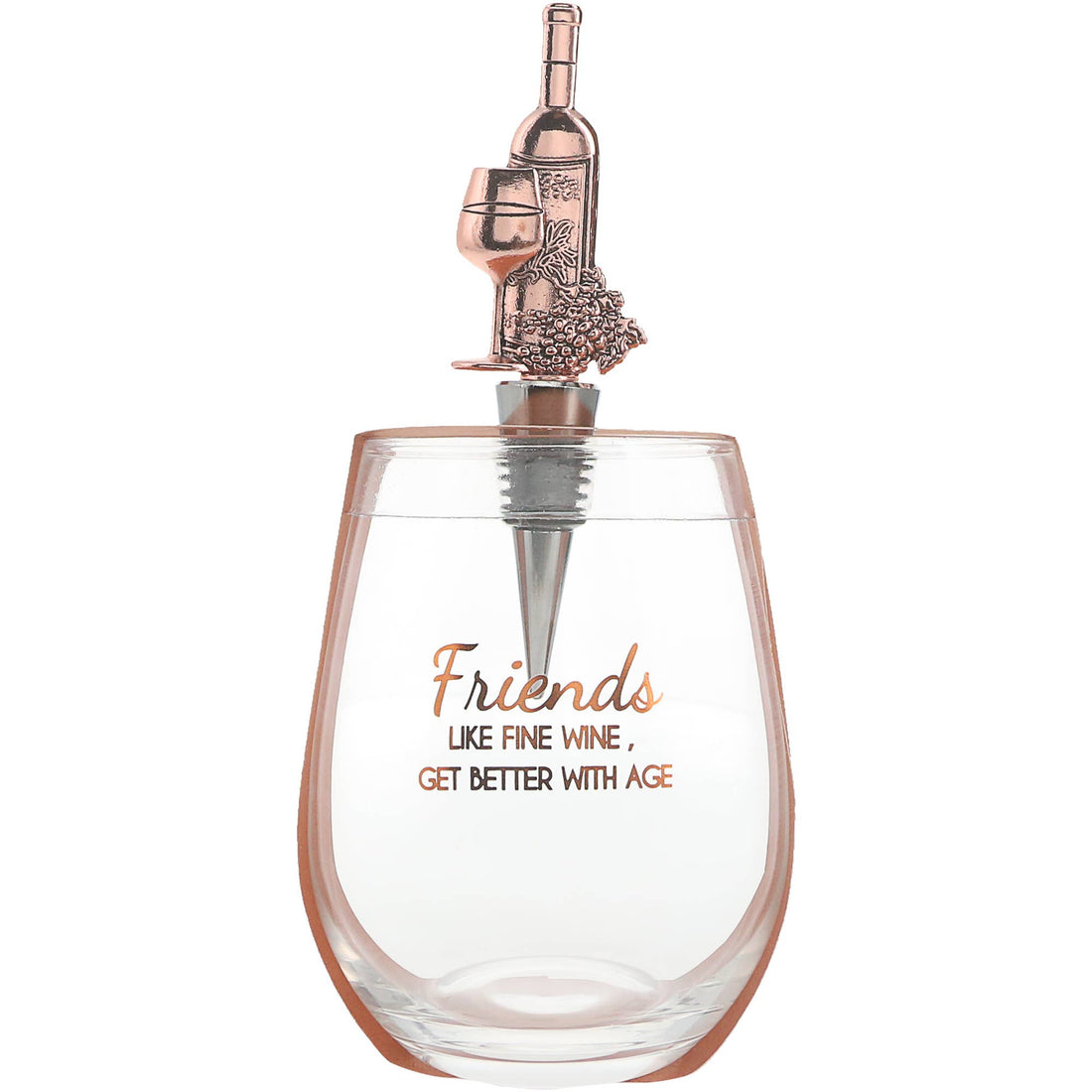 Pavilion - Friends - Bottle Stopper and 20 oz Stemless Gift Set
