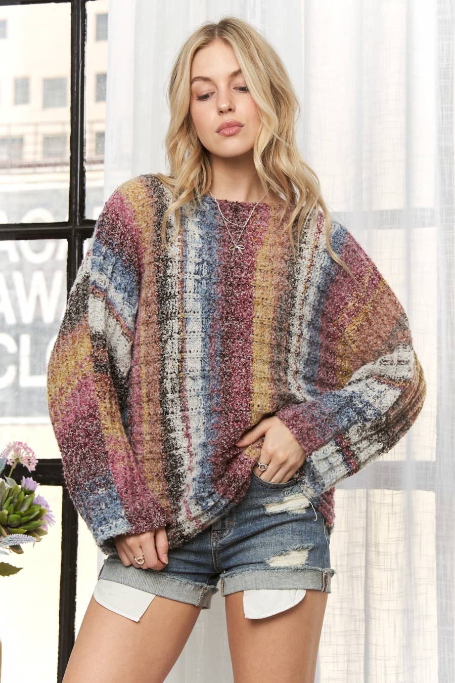 ADORA LA - MULTI COLOR SWEATER TOP