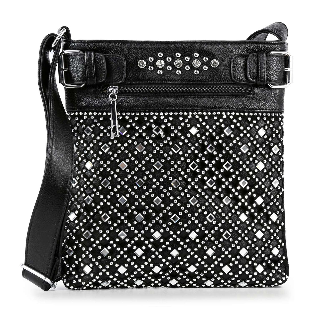 Handbag Express - Decorative Rhinestone Crossbody Sling