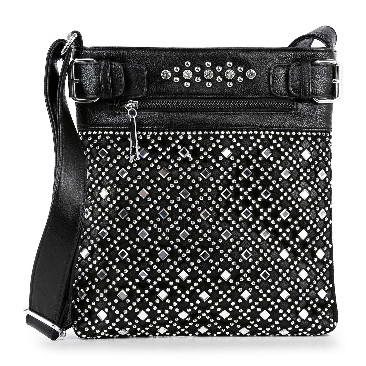 Handbag Express - Decorative Rhinestone Crossbody Sling