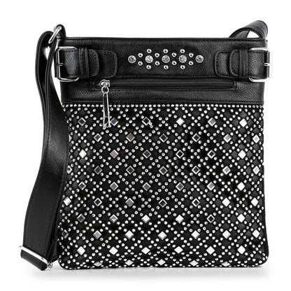 Handbag Express - Decorative Rhinestone Crossbody Sling