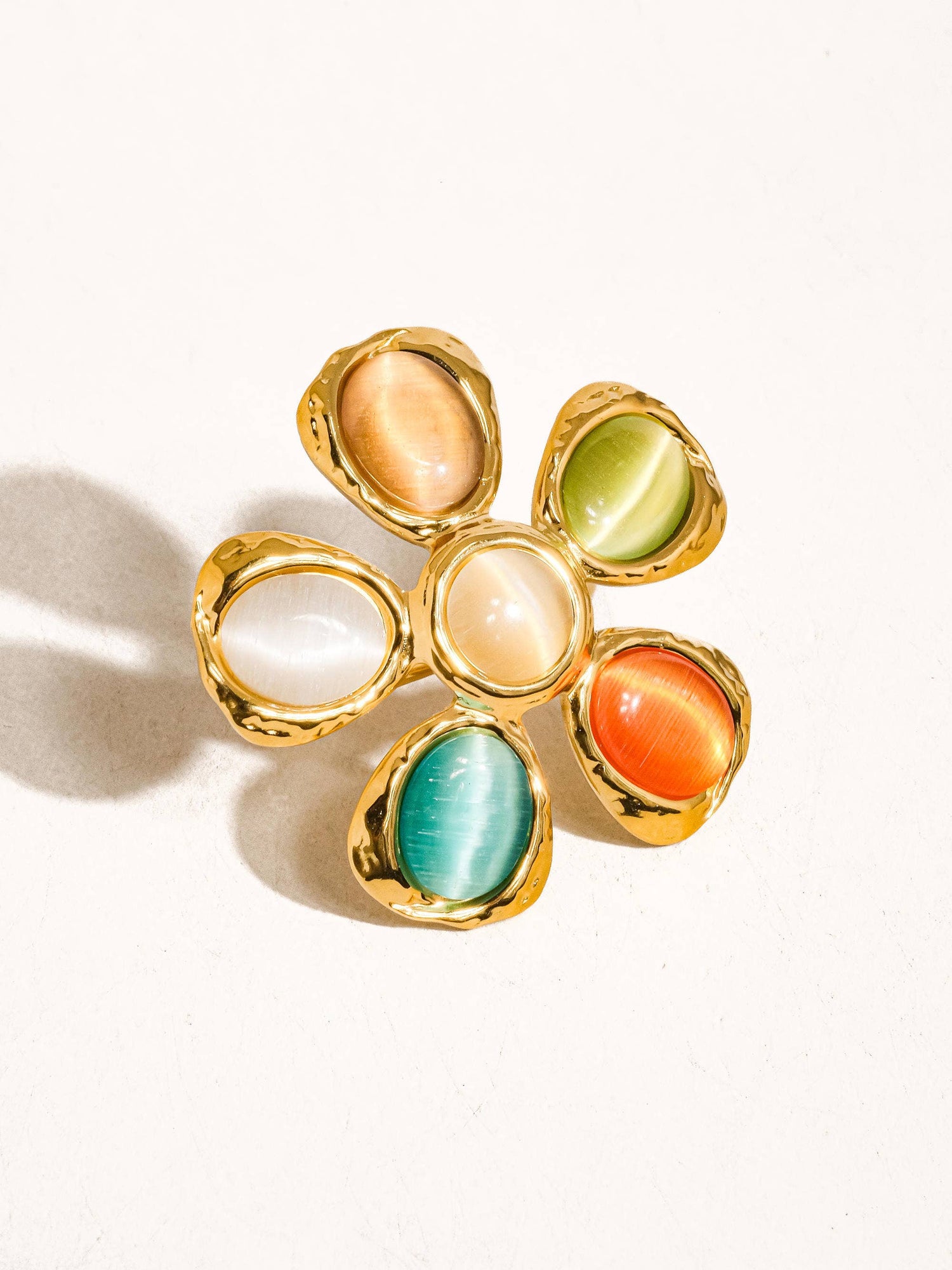Flânerie by MAIQ - Stephane 18K Non-Tarnish Vintage Stone Floral Ring