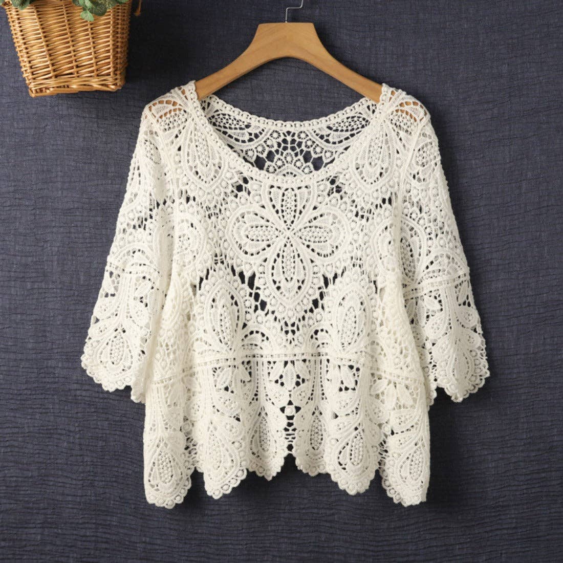 Funkyrel® - Crosa - Crochet Hollow-Out Pullover Top