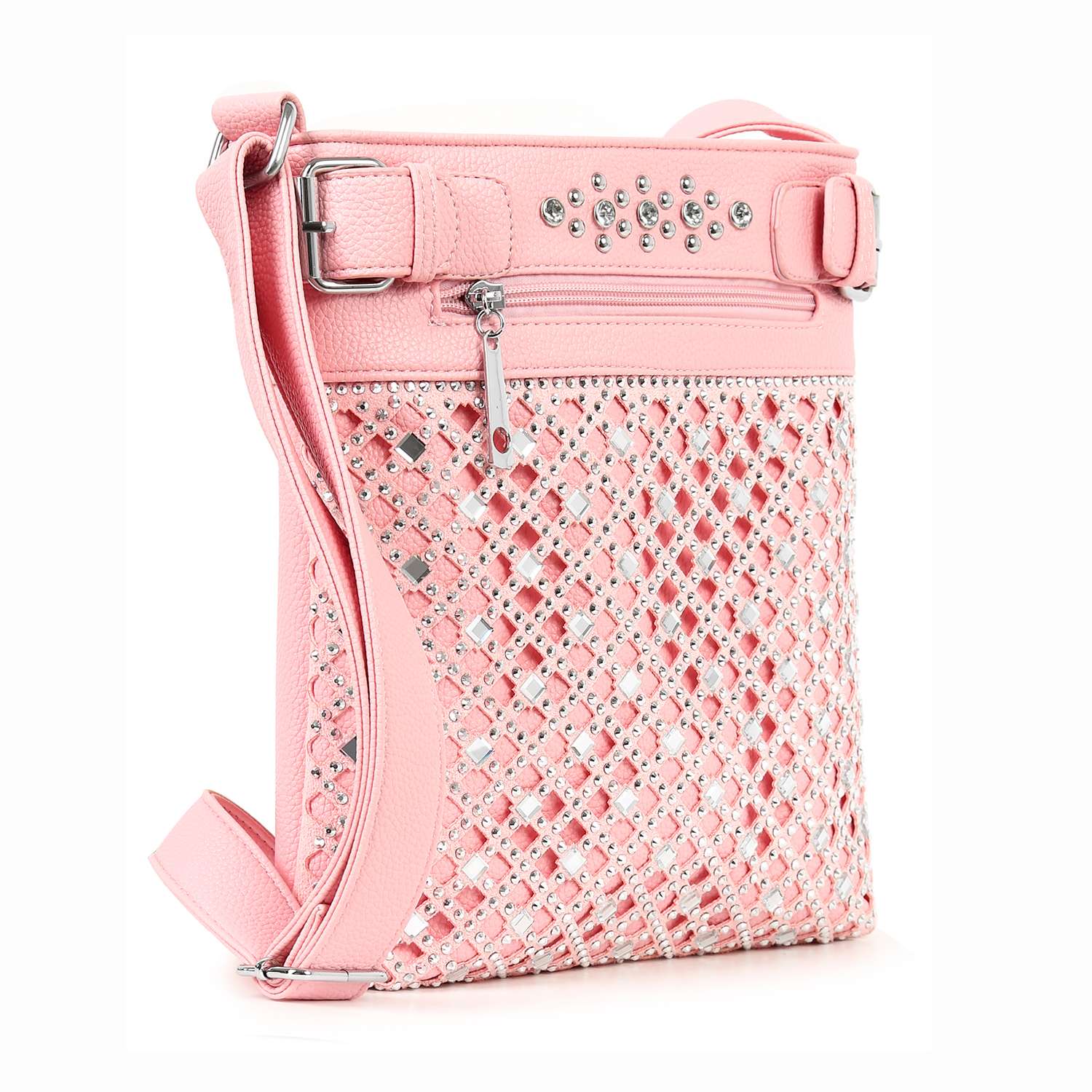 Handbag Express - Decorative Rhinestone Crossbody Sling