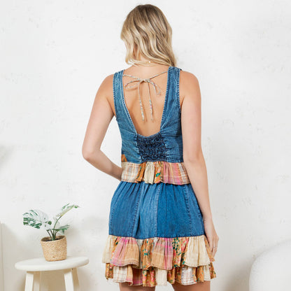 Young Threads - Boho Patch Denim Duo - SOLD AS SET