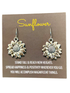 Broken Record Boutique - Silver Sunflower Dangle Fishhook Earrings Artisan Handmade