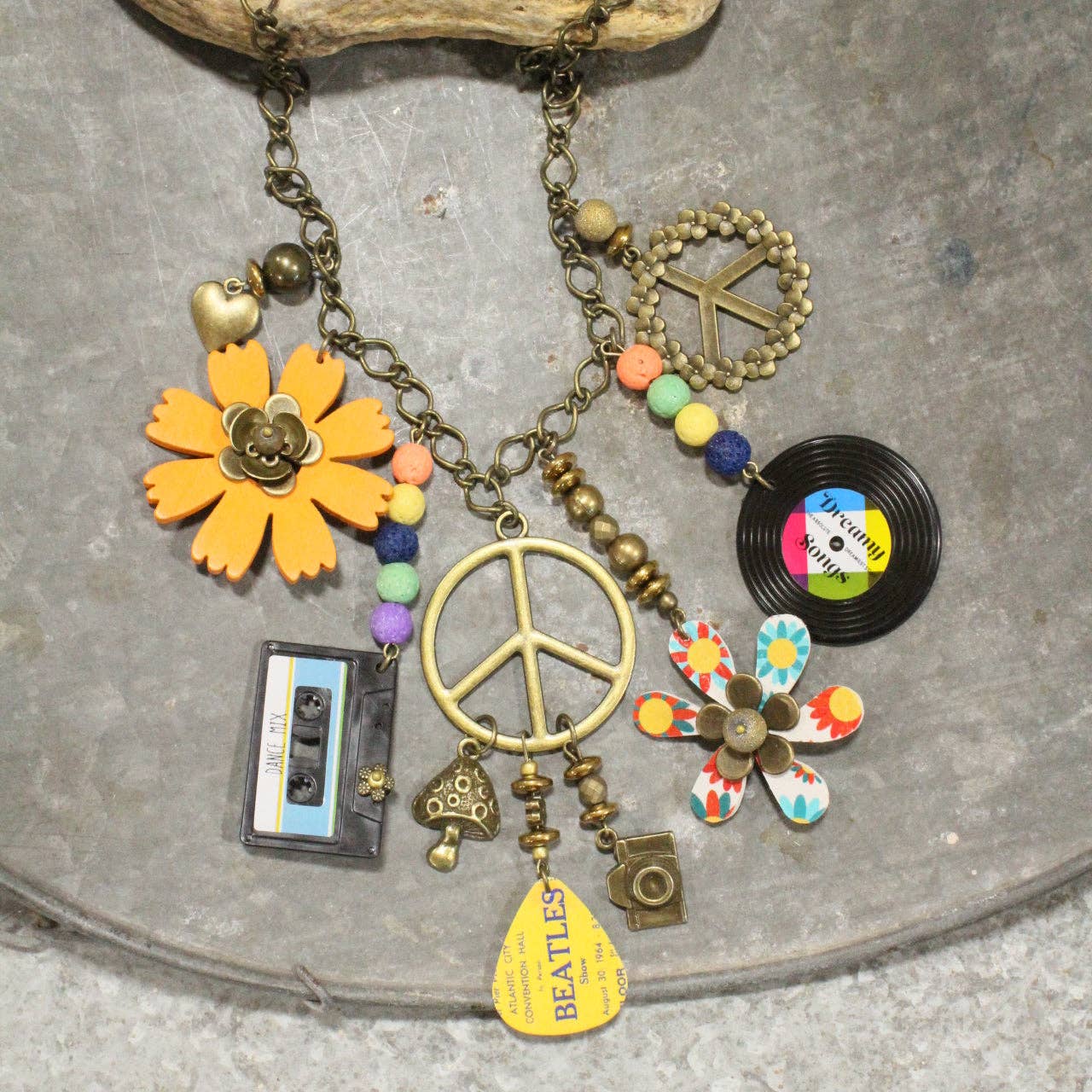 The Primitive Peddler, Inc. - Spin The Record Groovy Charm Necklace