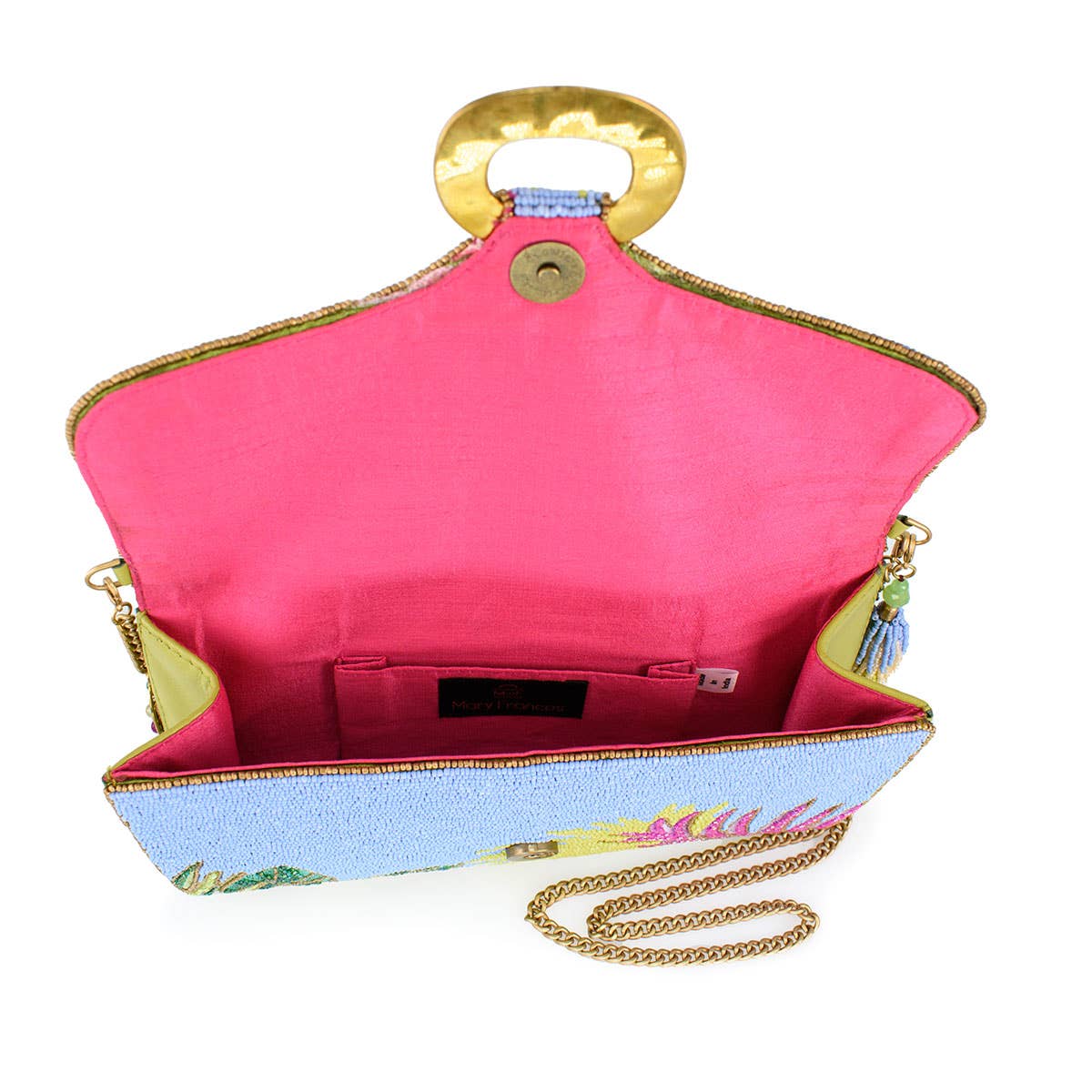 Mary Frances Accessories - Tropics Palm Beaded Palm Fronds Crossbody/Clutch Handbag