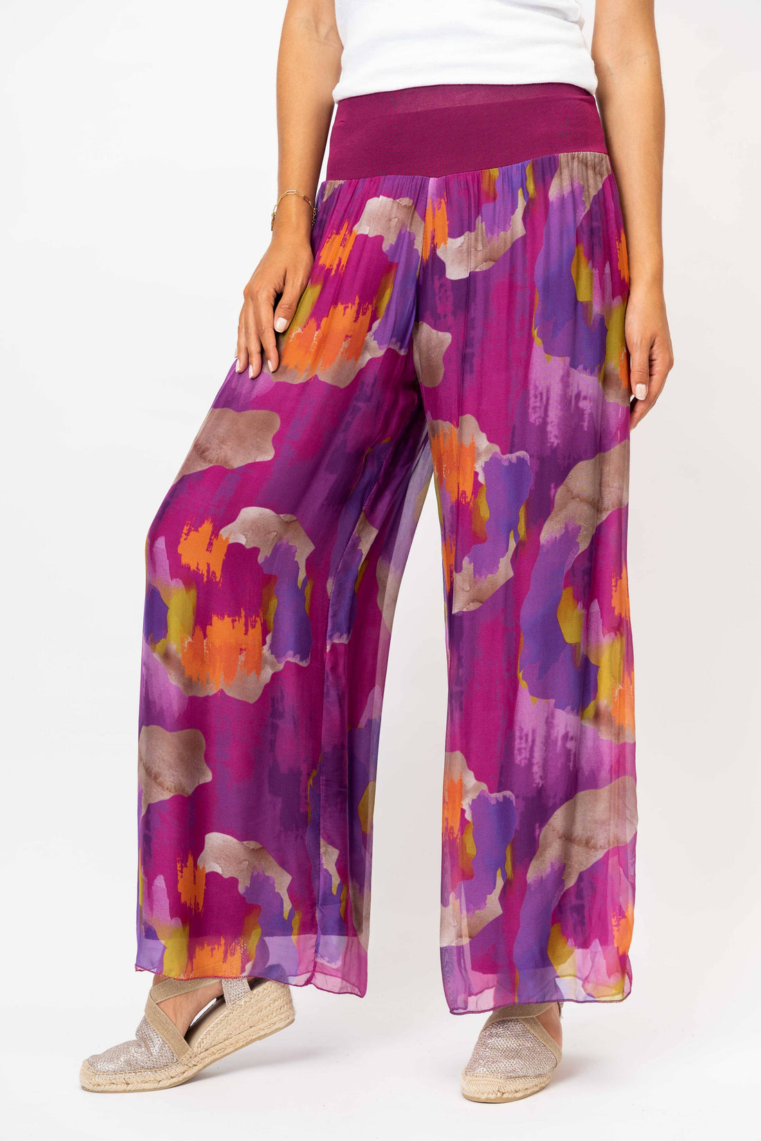Look Mode Usa - Women printed Silk Pant