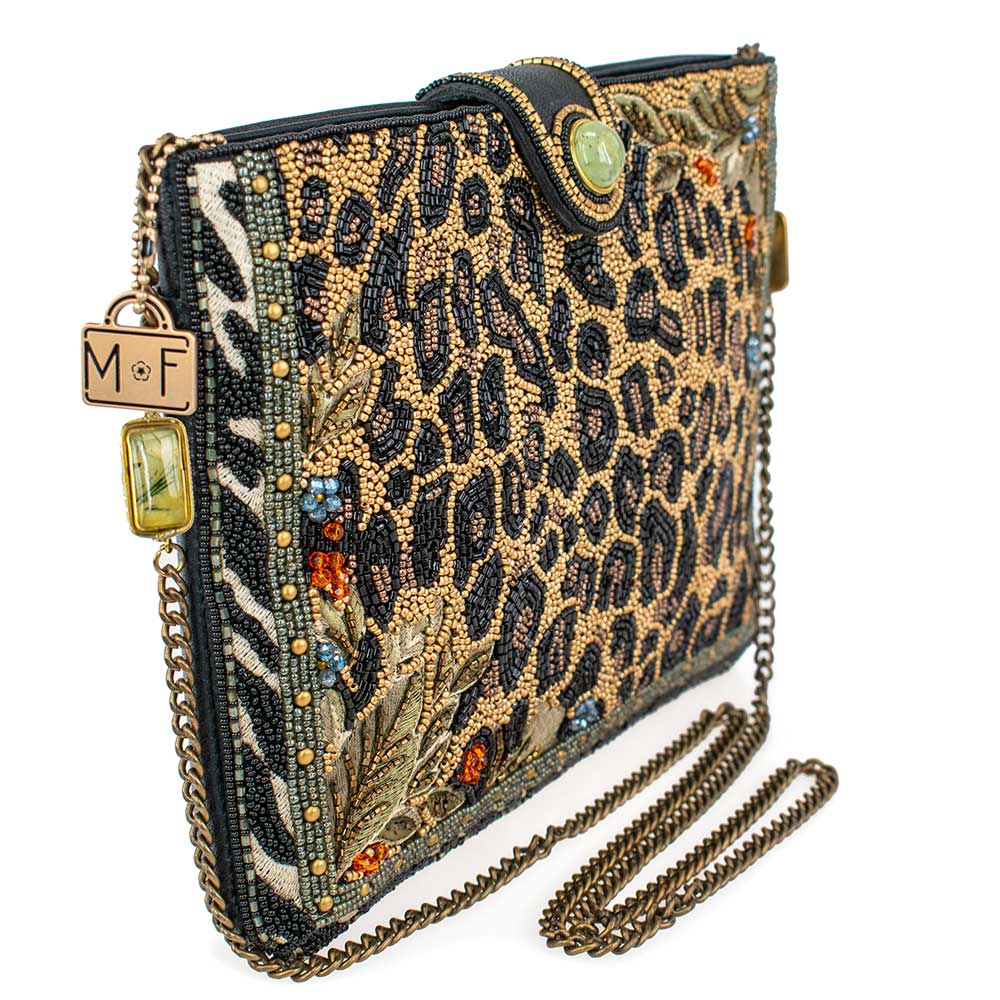 Mary Frances Accessories - Untamed Beaded Animal Print Crossbody Handbag