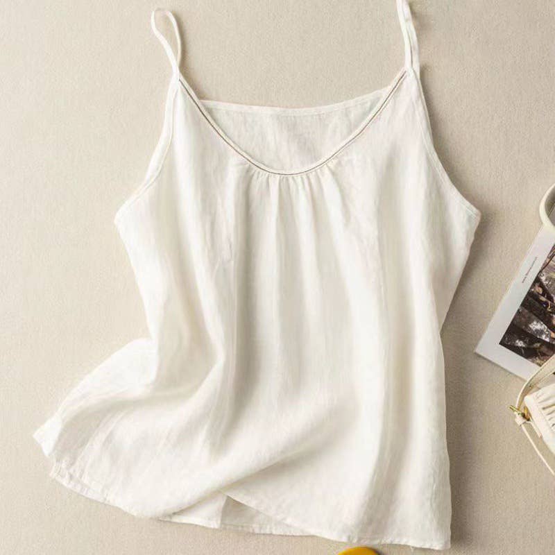 Hope &amp; Sunshine - Cotton Linen Camisole Tank Top