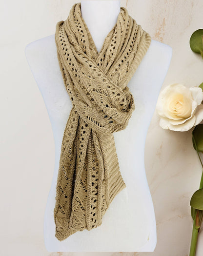 JC Sunny Fashion - Two-Way Hollow Out Open-Front Sweater/Scarf