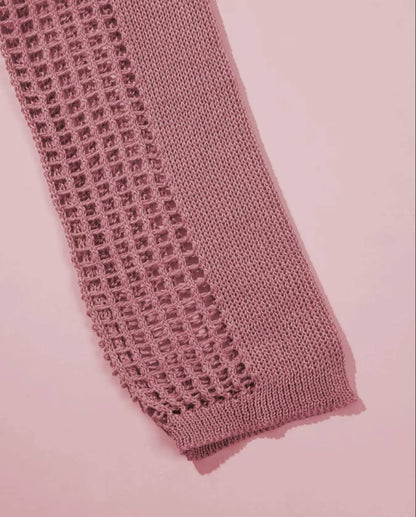 Serenity Collective - Hollow Out Knit Drop Sleeve Sweater