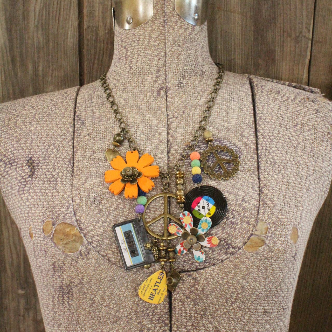 The Primitive Peddler, Inc. - Spin The Record Groovy Charm Necklace