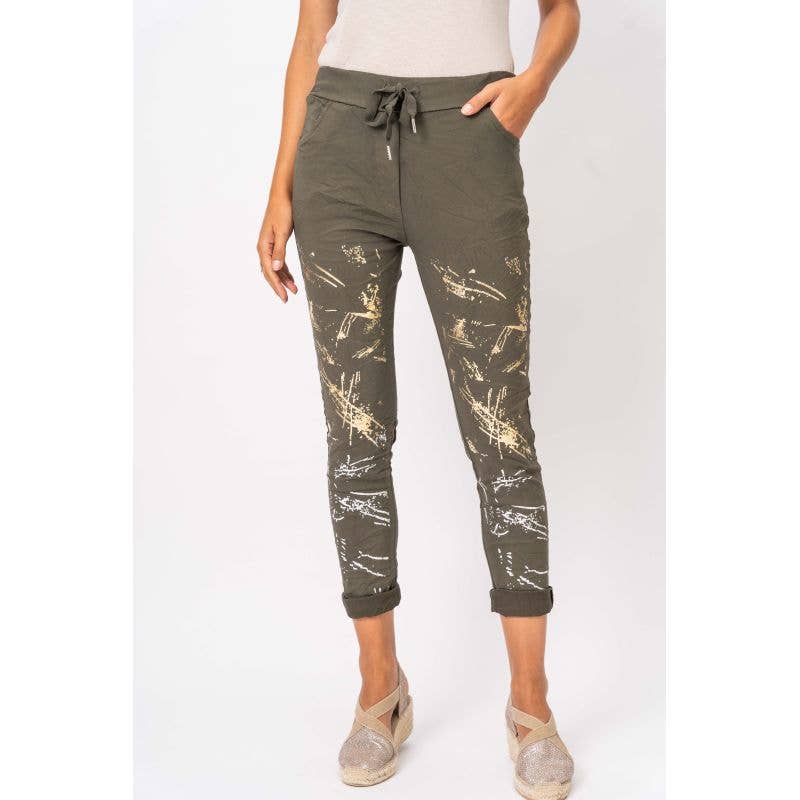 Look Mode Usa - Silver and Gold foil Jegging