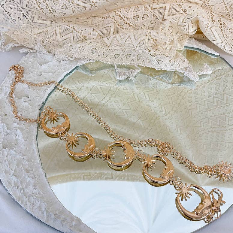 Karma Nepal Crafts - Whimsical Wicca Boho Moon  Waist Chain Belt