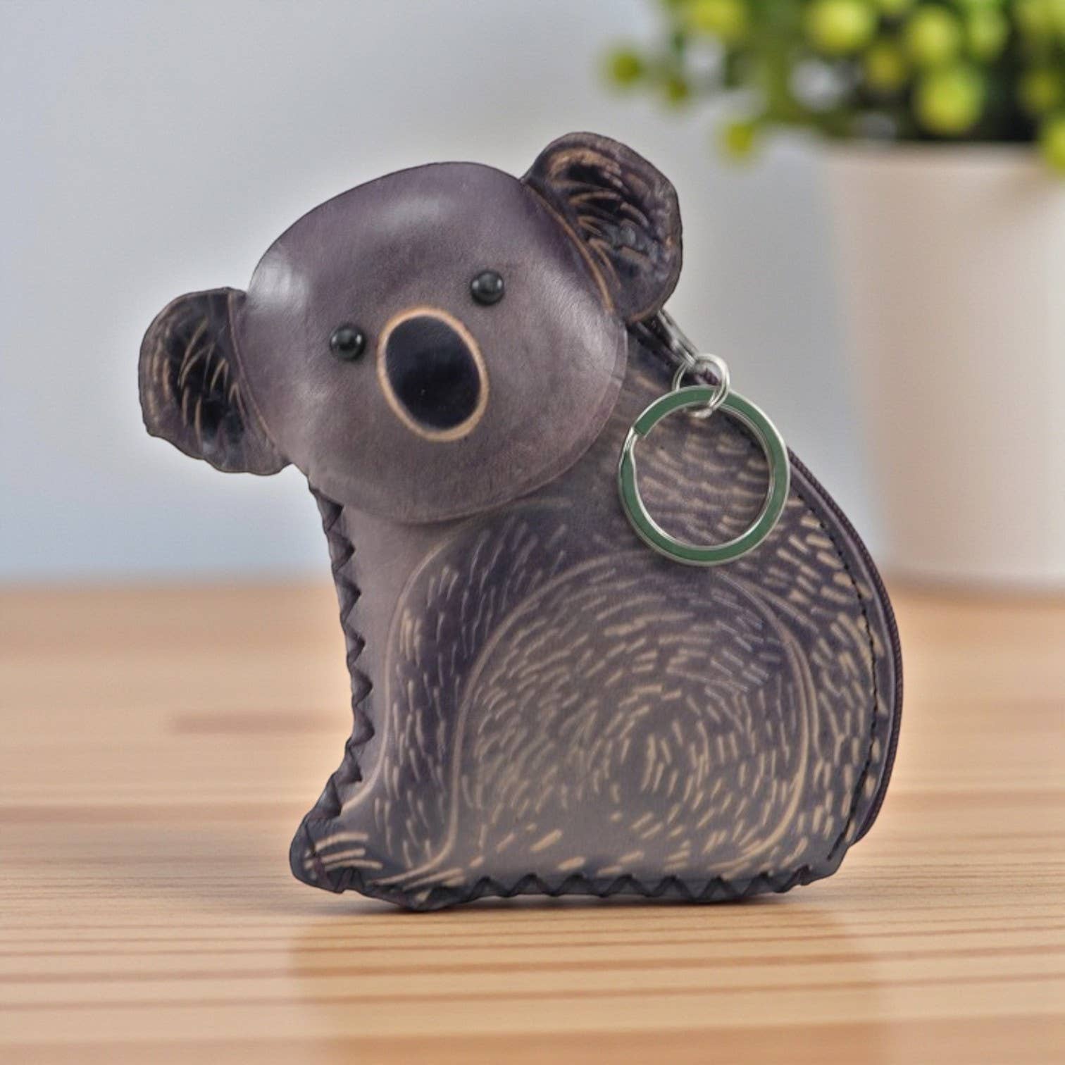 Sunflower Handmade leather inc - E3230 Handmade Koala Bear Wristlet coin purse wallet