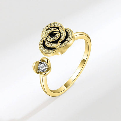 Perimade &amp; Co. LLC - Rose Flower Anxiety Fidget Spinner Ring in Solid Copper