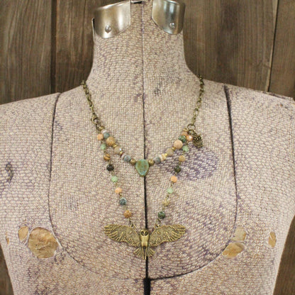The Primitive Peddler, Inc. - Spread Your Wings Owl Layered Necklace