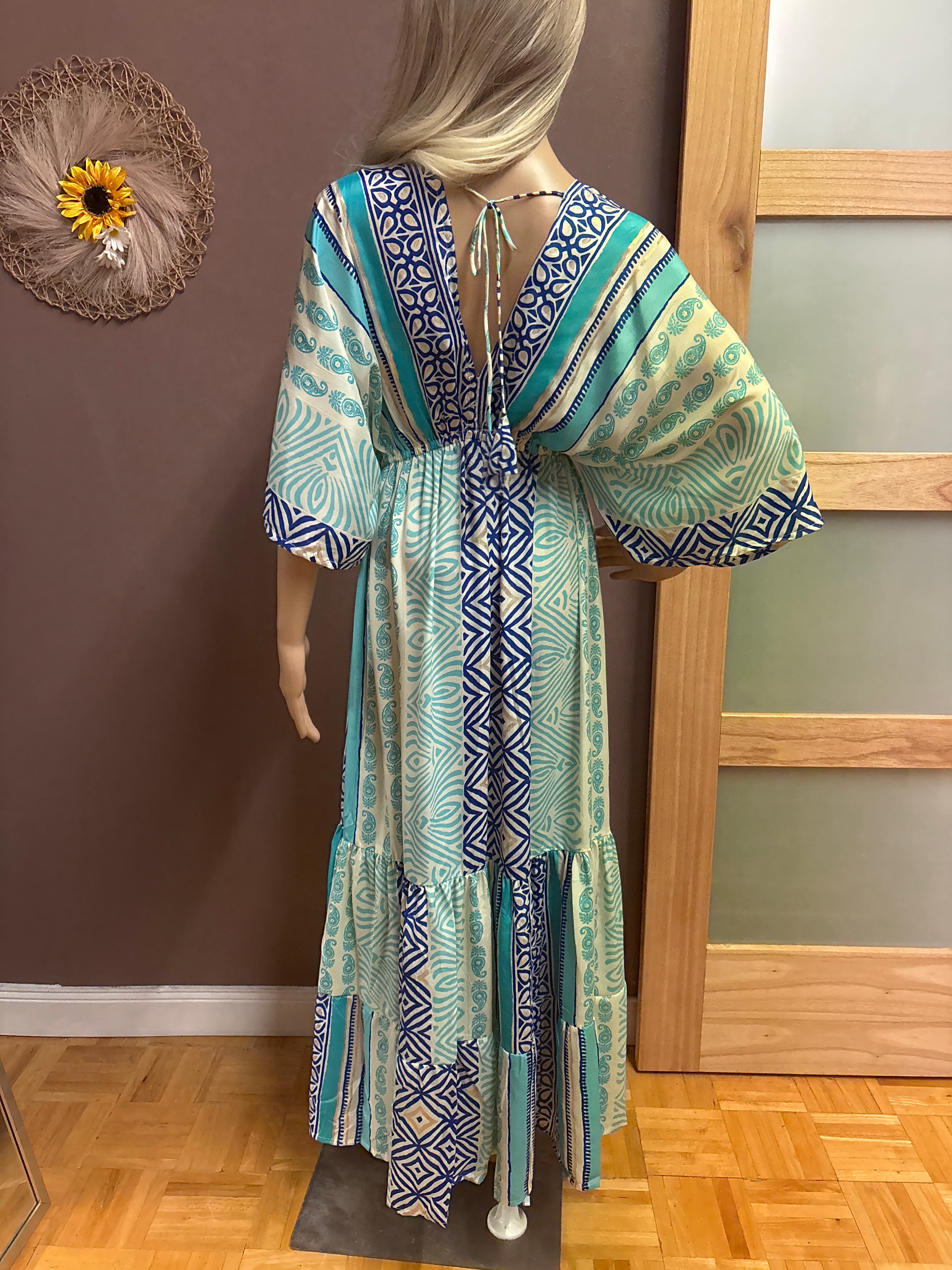 Indian Tropical Fashions-BoHo Silk Dress