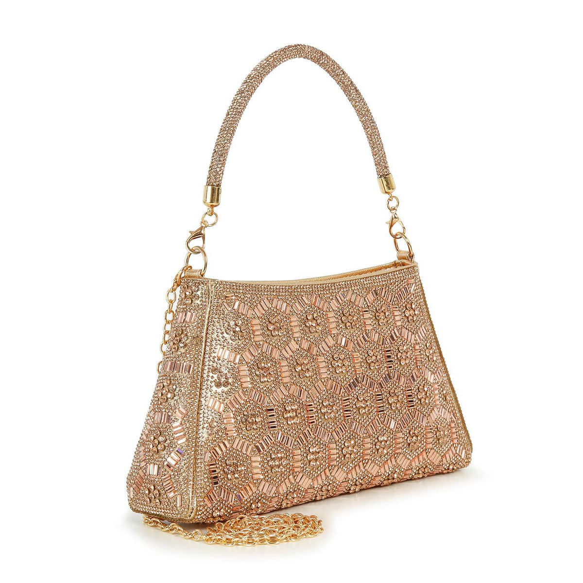 Handbag Express - Dazzling Rhinestone Pattern Hand Tote
