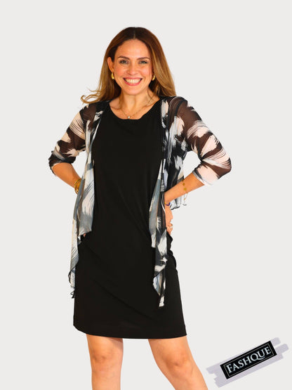 Fashque Designs - 3/4 SLEEVES TIE FRONT BOLERO - T2652