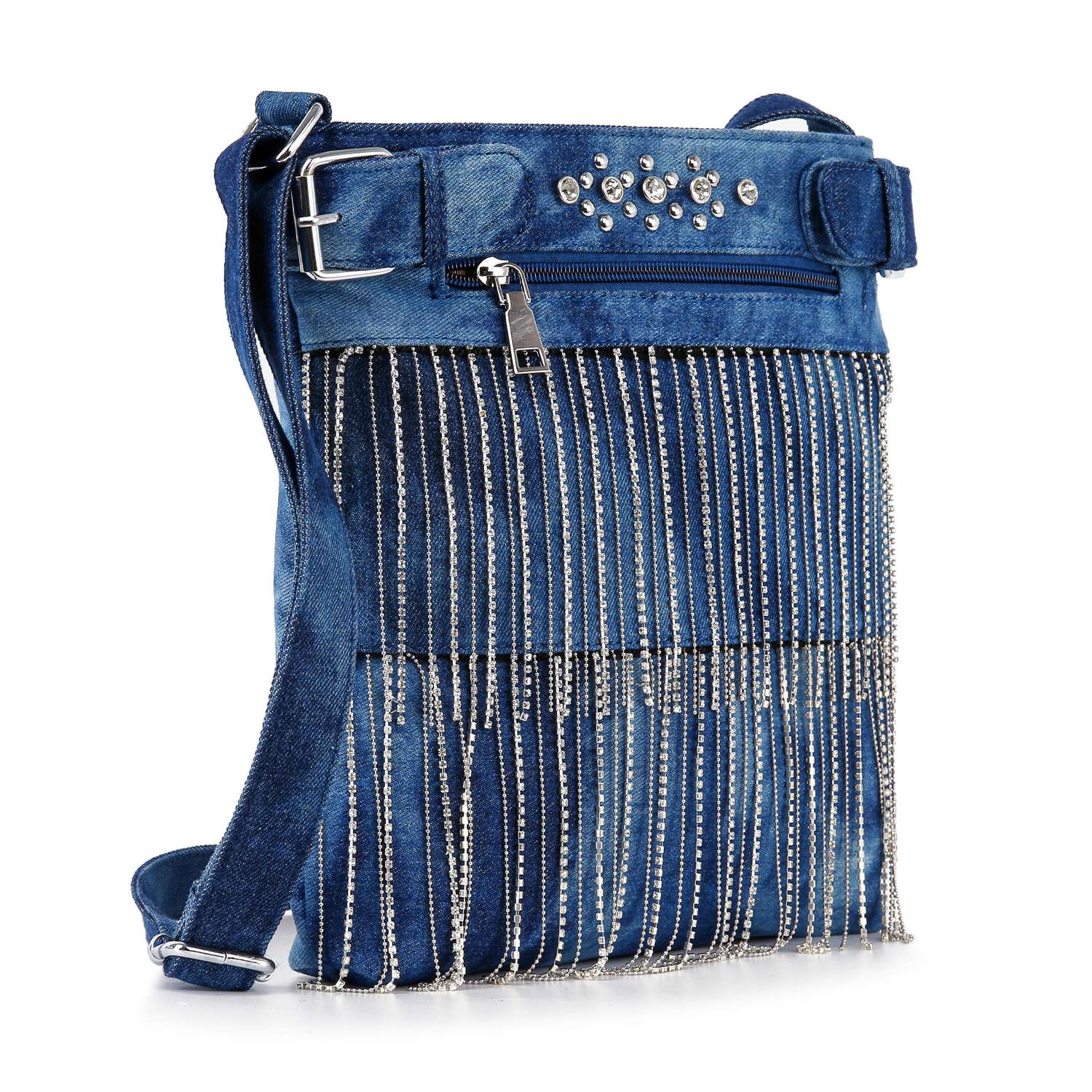Handbag Express - Beaded Fringe Crossbody Sling Handbag