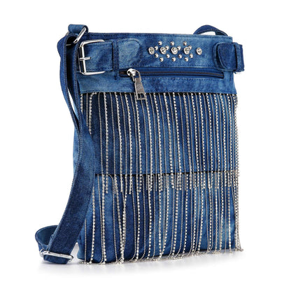 Handbag Express - Beaded Fringe Crossbody Sling Handbag