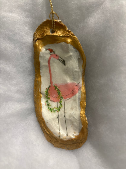 Hand Decoupaged and Painted Oyster Shells