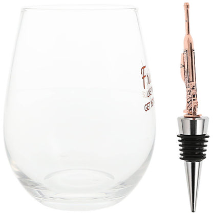 Pavilion - Friends - Bottle Stopper and 20 oz Stemless Gift Set