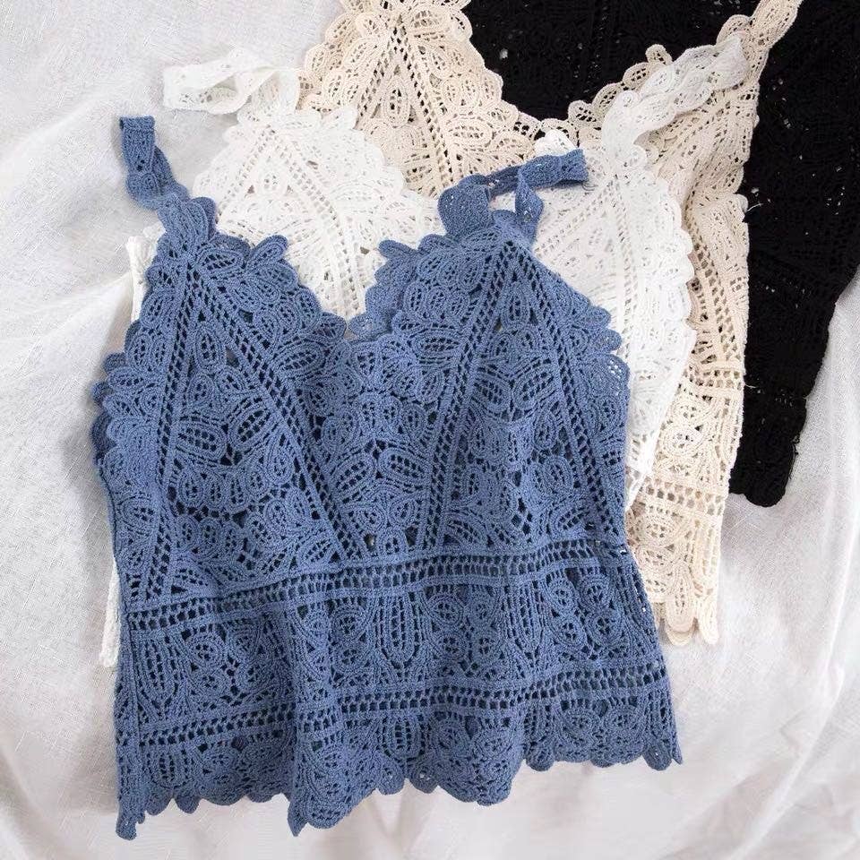 Hope &amp; Sunshine - Boho Lace Crochet Halter Top