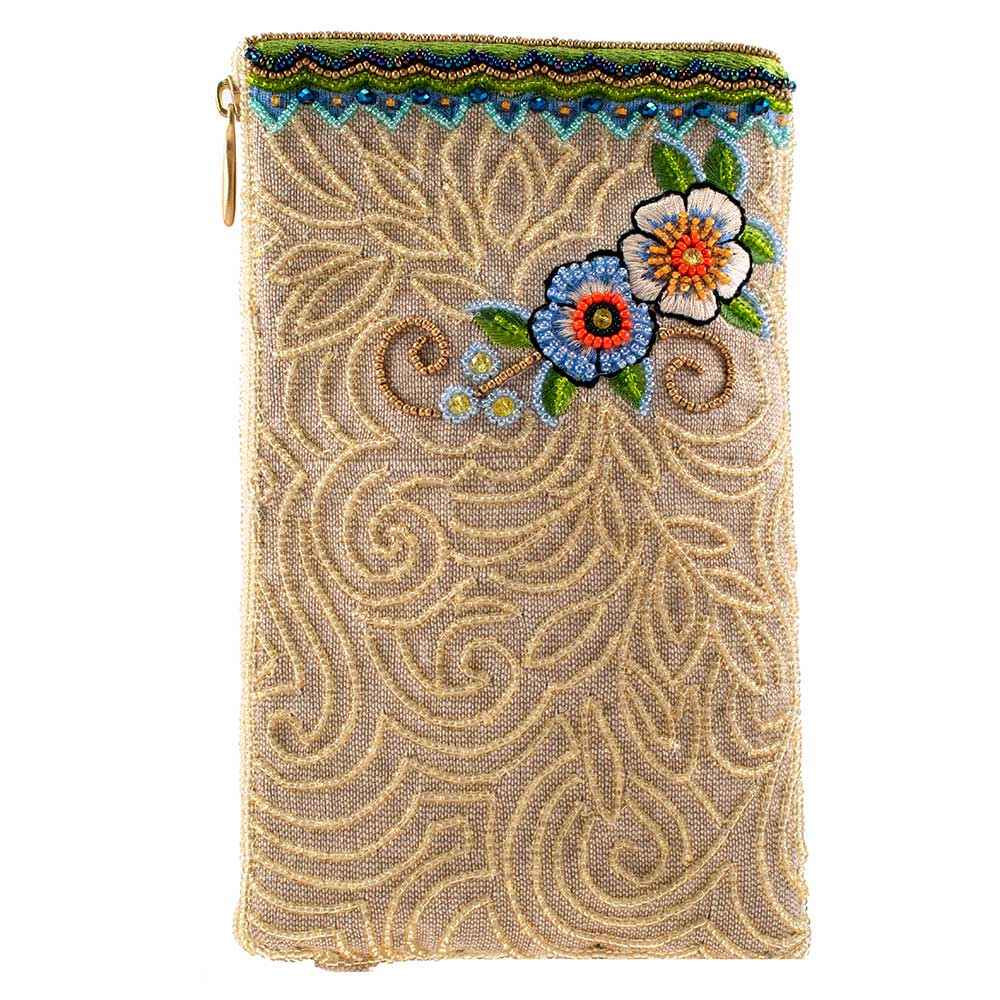Mary Frances Accessories - Soaring Spirit Beaded Dragonfly and Floral Crossbody Bag