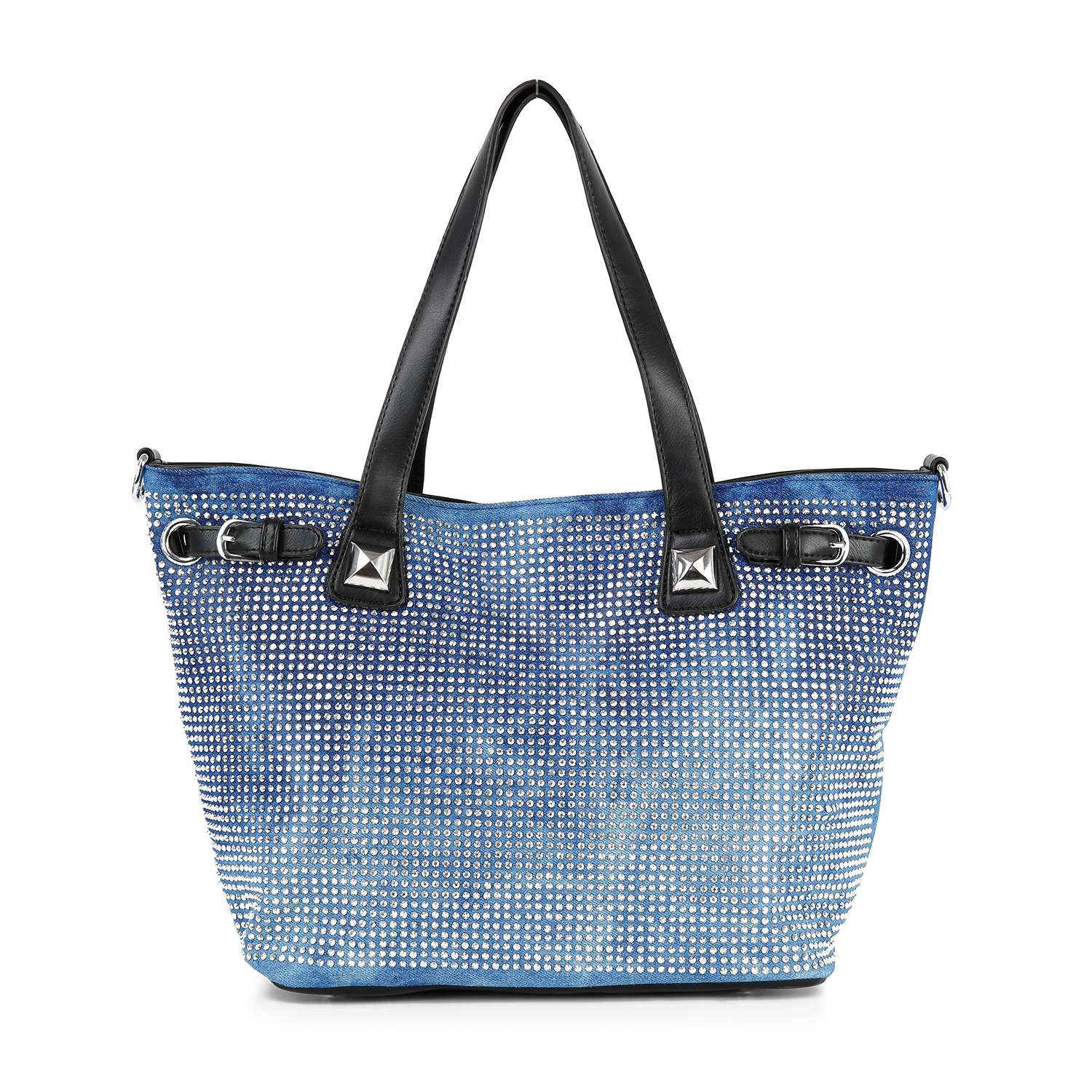 Handbag Express - Buckle Accented Sparkling Tote Handbag