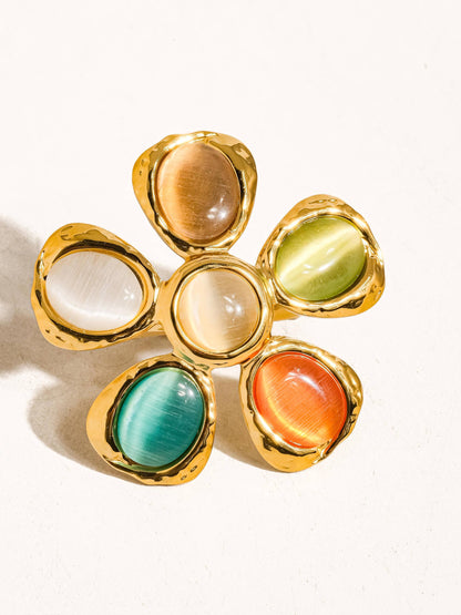 Flânerie by MAIQ - Stephane 18K Non-Tarnish Vintage Stone Floral Ring